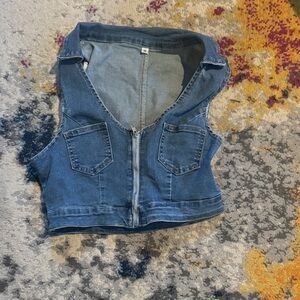 SHEIN Blue Denim Vest